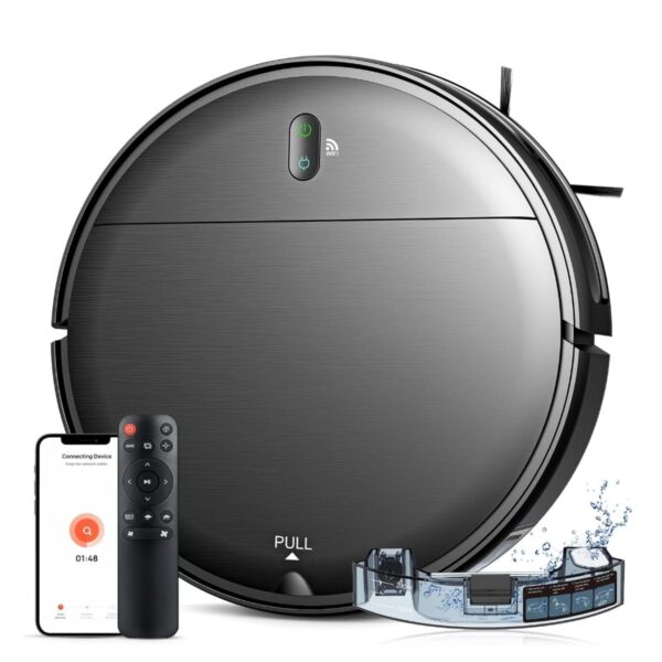 2-in-1 Robot Vacuum and Mop Combo, Self-Charging, Smart App Control, Ideal for Hard Floor, Pet Hair - 4K Logistics