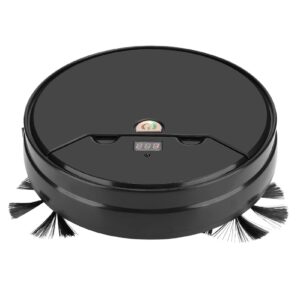 3 in 1 Smart Ultra Thin Robot Vacuum for Pet Hair & Hard Floor, Sweeping Sucking Mopping, Remote Control (Black) - Semme