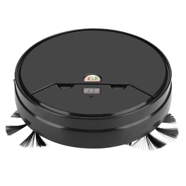 3 in 1 Smart Ultra Thin Robot Vacuum for Pet Hair & Hard Floor, Sweeping Sucking Mopping, Remote Control (Black) - Semme