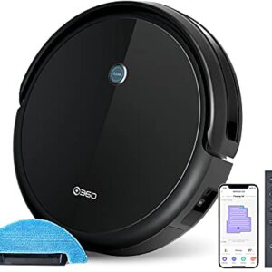360 C50 Robot Vacuum and Mop, 2600 Pa, Zigzag Cleaning, Scheduled Cleaning, Edge, Spot, Deep Cleaning, Alexa Google Assistant, Black 360 Size