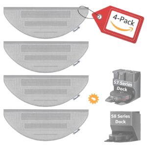 4-Pack Robotic Vacuum Pads for Roborock S8 Pro Ultra S8 Series - Replacement Mop Cloth