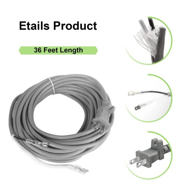36ft Vacuum Cleaner Replacement Cord for Dyson DC33 DC41 DC65 Upright Vacuum Cleaner DC-65 Mains Cable DC 65 Animal DC65 Multi Floor - Image 2