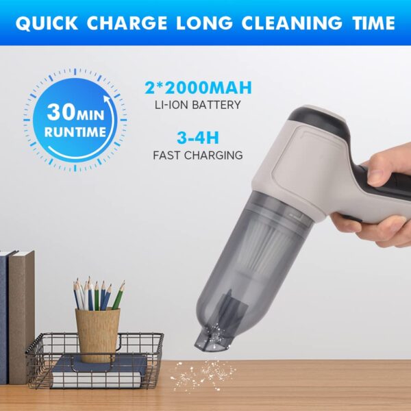3-in-1 Cordless Car Vacuum Cleaner Rechargeable Handheld 120W/9000PA High Power - Image 3
