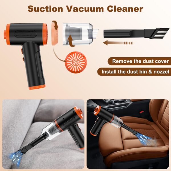 3-in-1 Handheld Electric Air Duster Vacuum Cleaner Pump LED Light - Image 3