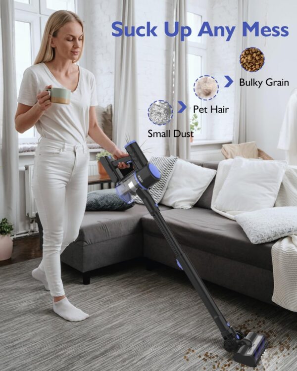 WOWGO Cordless Vacuum Cleaner 6-in-1 Handheld Vaccum 40 mins Runtime Stick Vacuum Apartment Hardwood Floor Pet Hair - Image 5