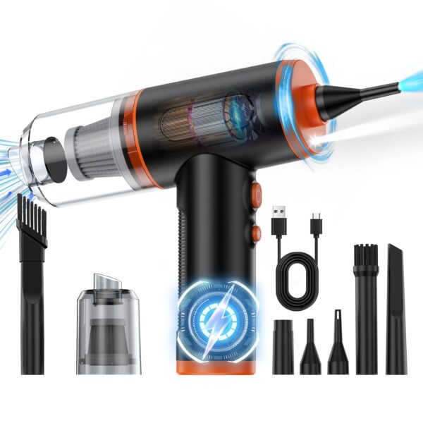 3-in-1 Handheld Electric Air Duster Vacuum Cleaner Pump LED Light