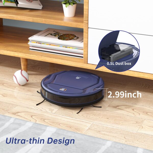 OKP Robot Vacuum Cleaner Tangle-Free 2200Pa Suction Slim Low Noise App Control 120 Mins Runtime Self-Charging Pet Hair Hard Floor Cleaning - Image 6