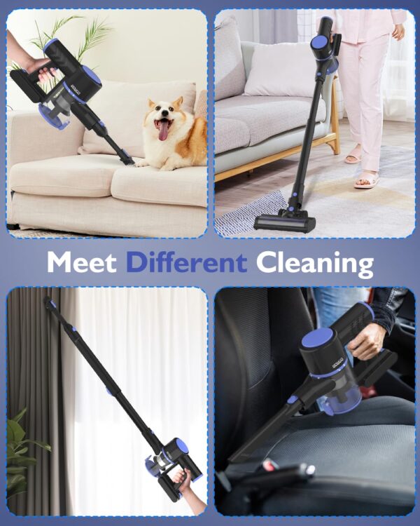 WOWGO Cordless Vacuum Cleaner 6-in-1 Handheld Vaccum 40 mins Runtime Stick Vacuum Apartment Hardwood Floor Pet Hair - Image 6