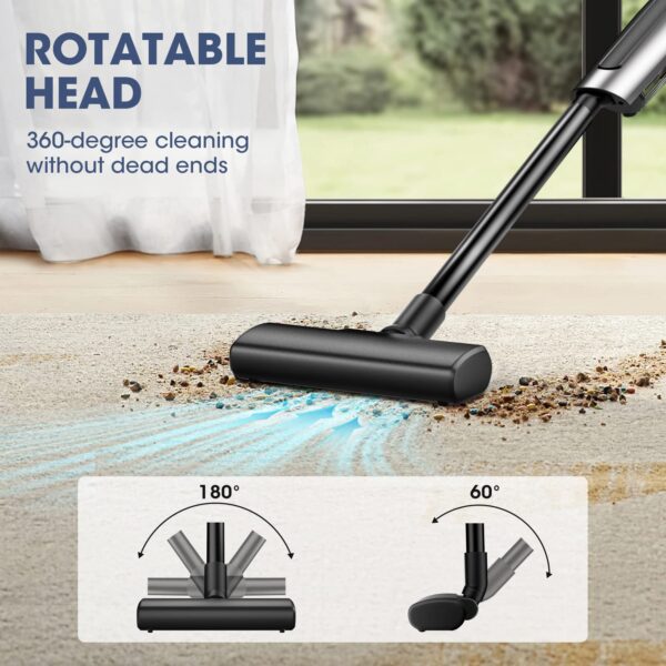 2 in 1 Cordless Handheld Vacuum Cleaner with Led Display, 16KPa Portable Lightweight Vacuum, Rechargeable Wireless Vacuum with 2 Suction Modes, Mini Vacuum Cordless for Home - Image 8