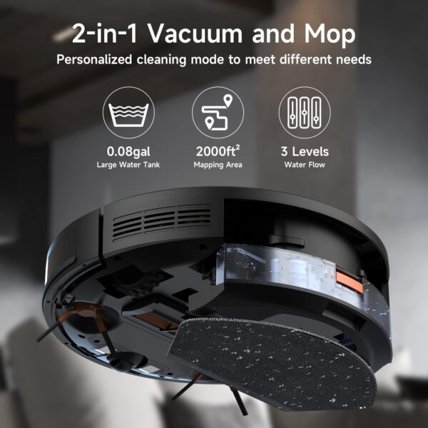 RUBOT Robot Vacuum and Mop Combo with Lidar Navigation 4500Pa Strong Suction 200min Runtime - Image 6