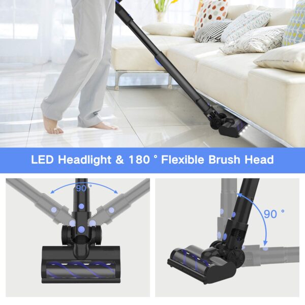 WOWGO Cordless Vacuum Cleaner 6-in-1 Handheld Vaccum, 40 mins Runtime, Hardwood Floor, Carpet, Pet Hair - Image 4