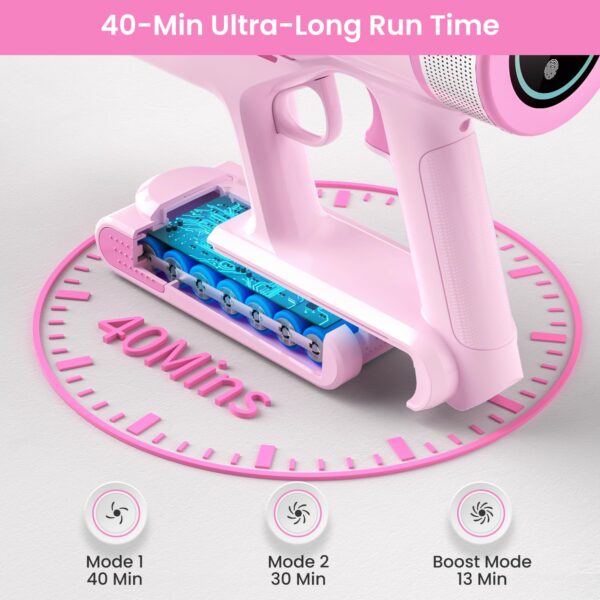 Belife Cordless Vacuum Cleaner 380W Stick Vacuum Pink LED Touch Display - Image 3
