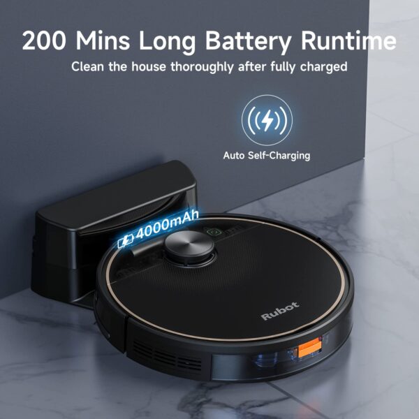 RUBOT Robot Vacuum and Mop Combo with Lidar Navigation 4500Pa Strong Suction 200min Runtime - Image 7