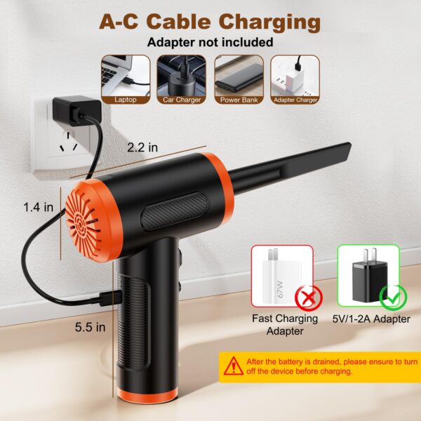 3-in-1 Handheld Electric Air Duster Vacuum Cleaner Pump LED Light - Image 6