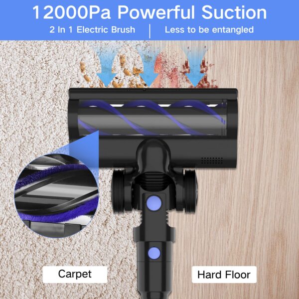 WOWGO Cordless Vacuum Cleaner 6-in-1 Handheld Vaccum, 40 mins Runtime, Hardwood Floor, Carpet, Pet Hair - Image 3