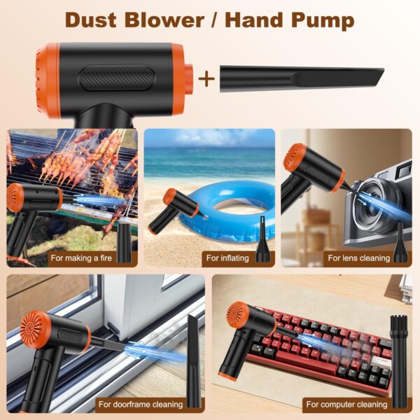 3-in-1 Handheld Electric Air Duster Vacuum Cleaner Pump LED Light - Image 4