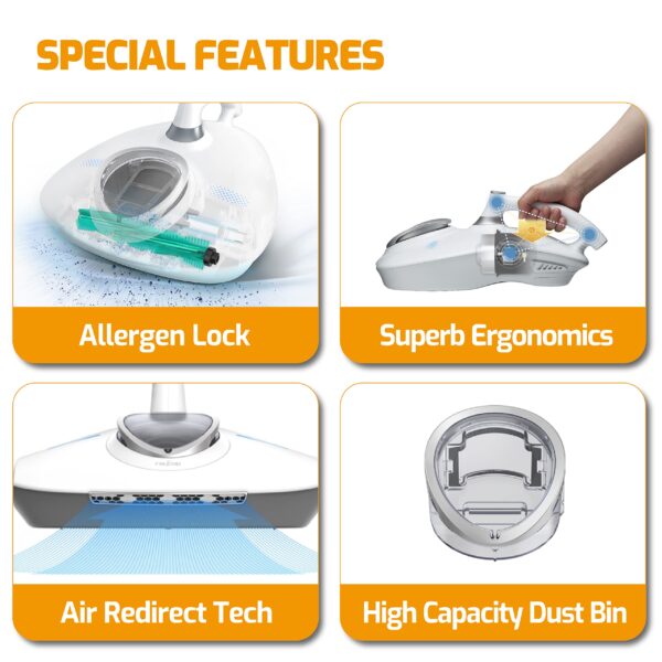 Raycop RN Bed Vacuum Cleaner with UV Light and HEPA Filtration - Pet Hair Cleaning - Powerful Suction - 11.4x14.6x5.9 - Image 4