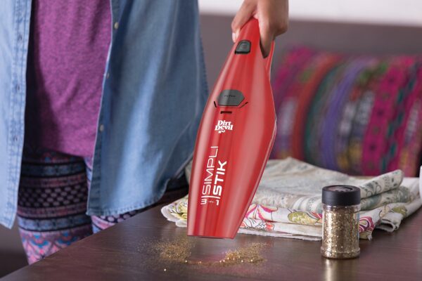 Tidy up hard floors and rugs with the powerful Dirt Devil Simpli-Stik Vacuum Cleaner. Easily switch from stick vac to hand vac for quick cleanups. Great for small spaces.