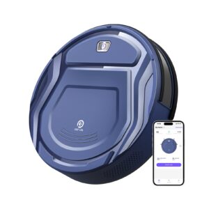 OKP Robot Vacuum Cleaner 2200Pa Suction, Slim Design, Low Noise, App Control, 120 Mins Runtime, Self-Charging