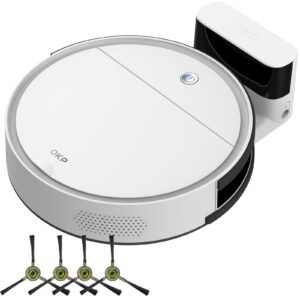 OKP Robot Vacuum Cleaner: Smart Robotic Cleaning - Wi-Fi, Tailored Schedules, Voice Assistants - OKP Size