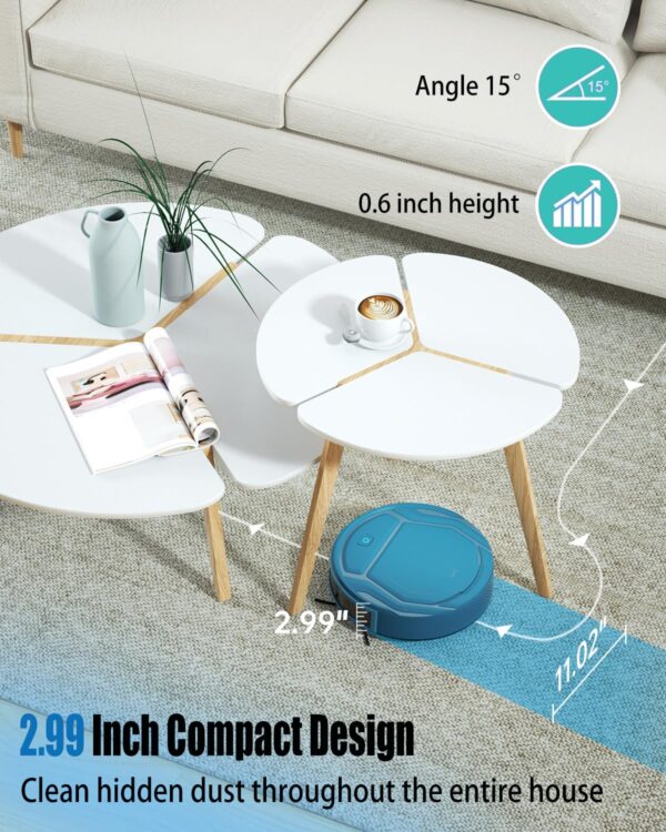 OKP Robot Vacuum Cleaner, WiFi Alexa App, Self-Charging, Slim Design, Quiet, 3000Pa, Pet Hair, Carpets - Image 4