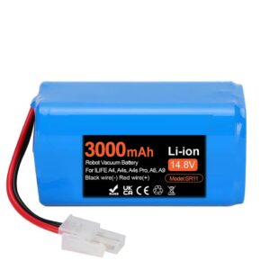 Replacement Battery 3000mAh for ILIFE A4, A4S, A4S pro, A6, A7, A9 Robot Vacuum Cleaners 14.8V by Palowextra Size