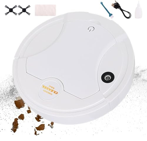 Robot Vacuum Cleaner, Strong Suction Slim Robotic Vacuum Cleaner with Low Noise | Smart Vacuum Robot, Sweeping Home Carpet Cleaner for Hard Floors, Robot Sweeper for Home/599 ( Color : White ) - NBDDOKLRA 1 Robot Vacuum Cleaner, Strong Suction Slim Robotic Vacuum Cleaner with Low Noise | Smart Vacuum Robot, Sweeping Home Carpet Cleaner for Hard Floors, Robot Sweeper for Home/599 ( Color : White ) - NBDDOKLRA