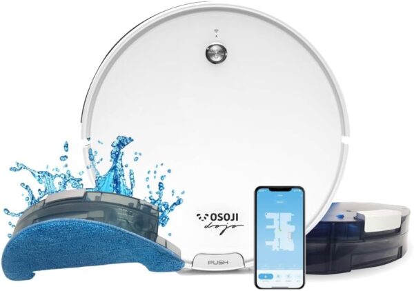 Robot Vacuum Cleaner and Mop Combo 3 in 1 - OSOJI Dojo Duo 990 - HEPA Filter - WiFi - Pet Hair - Hard Floors - Japanese Precision