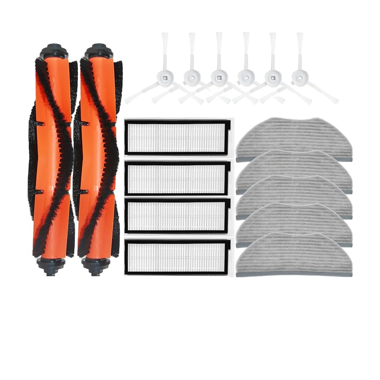 Robotic Vacuum Cleaner HEPA Filter Roll Main Brush Side Brush Mop Cloth Spare Parts, Compatible for 360 S9 S6 Pro X90 X95 (Color : As Shown-18) Brand: BGHJTID