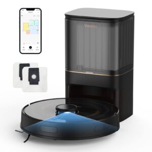 Verefa Robot Vacuum Self-Empty, Empties Itself for 70 Days, Lidar Navigation, 3000Pa, Smart Mapping, 270mins Runtime, Wi-Fi Connected, Perfect for Pet Hair, Carpet